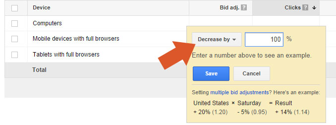 Turn Off Mobile Bids Adwords