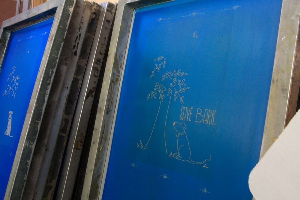 Blue Screenprinting Screens